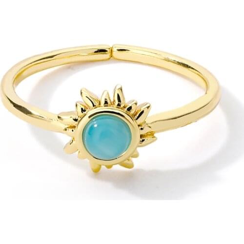 2021 Fashionable Sun Round Shape Finger Ring For Women Loop Simple Design Elegant Jewelry Engagement Wedding Friendship Gifts