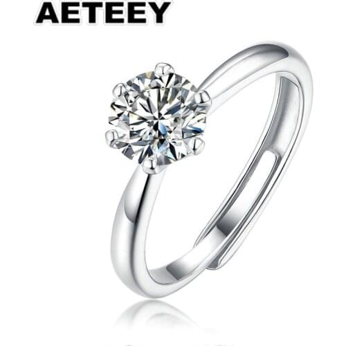0.5ct-3ct D Color Moissanite Engagement Rings for Women open adjustable Real Sterling Silver Ring Fine Jewelry JF-06