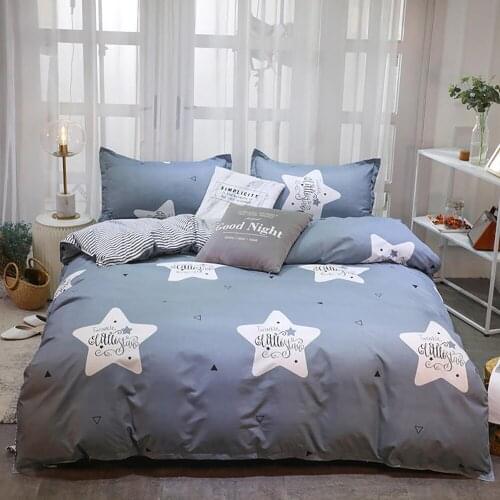 Dropship Little Star Comforter Bedding Set For Girls Simple Duvet Cover With Sheet Rabbit Cute Soft Cartoon Bed Set Drop Ship