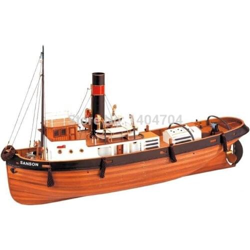 NIDALE Model Scale 1:50 Laser-cut wooden boat model SANSON tugboat wooden model Precise assembly suite