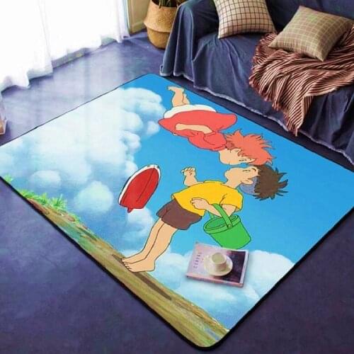 Anime Studio Ghibli Ponyo on the Cliff Goldfish Floor Rug Door Mat Carpet Room Doormat Non-slip Mat Gift
