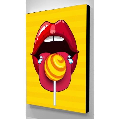 Wall Art Lollipop Hd Print Sexy Red Lips Modular Picture Pop Culture Posters Canvas Nordic Style Painting Home Decor For Bedroom