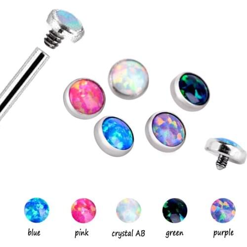 Charming Surgical Steel Body Piercing Jewelry Shellhard Crystal Opal Dermal Anchor Top Micro Dermal Head Piercing Jewellery