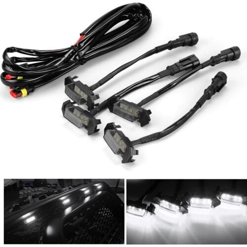 Front Grille Lighting Led Work Light Smoked Lens Amber White Universal Lamps 12V Fit For 2016-2020 Toyota Tacoma w/TRD Pro