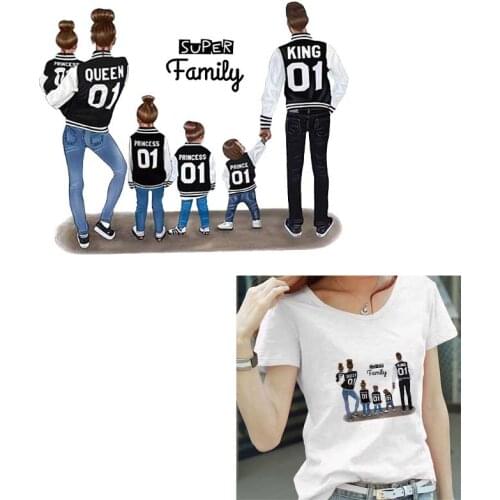 Iron-on Transfers For Clothing a Family of Six Heat-Stickers Used Washable Clorhing Stickers Accessories Decor Head-Transfer DIY