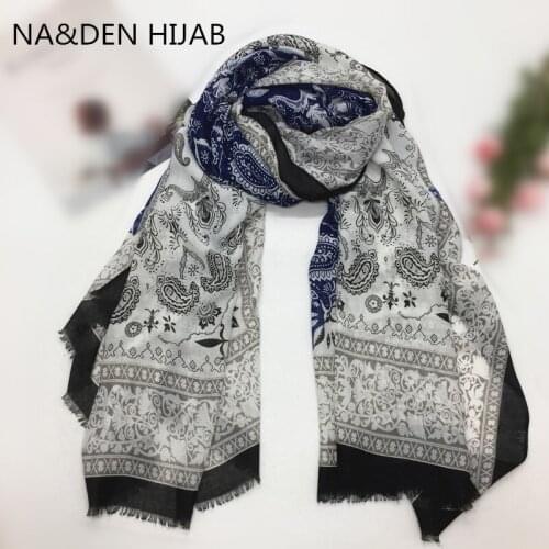 Paisley flower print fringed tassels scarf women plain shawl cosy viscose scarves muslim arab musilm hijabs 10 pcs fast shipping