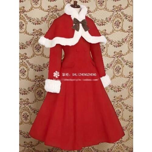 Nime Dress Classical Ladies Winter New Vintage Lolita Cosplay Costume Warm Lovely Coat Halloween Suit For Women Outfit New