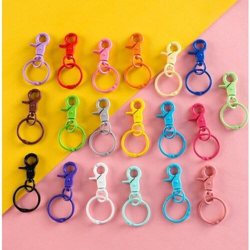 Dog Buckle Dog Head Buckle With Aperture Keychain Metal Color Paint Keychain Bag Pendant Party Gift Birthday Gift Jewelry