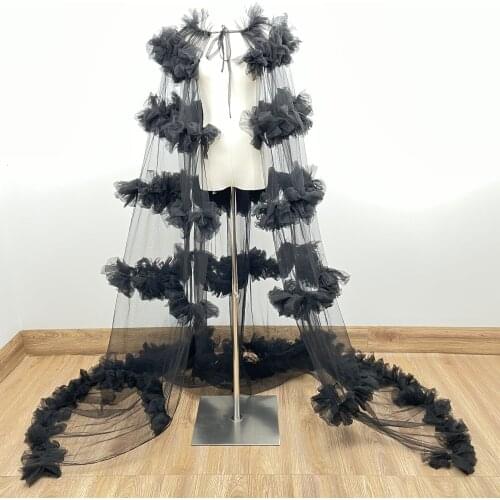 Photo Shoot Props Maxi Long Soft Tulle Vogue Cape Women Robe Maternity Dress Pregnancy Cloak Photography Accessories Lady Tippet