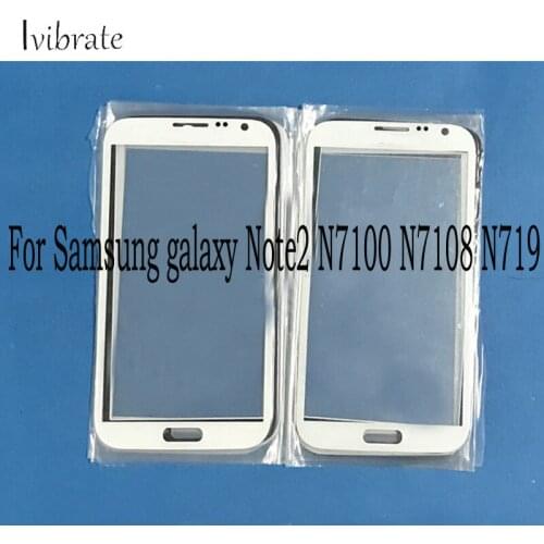 2pcs New For Samsung galaxy Note2 Note 2 Touch Screen N7100 N7108 N719 Digitizer TouchScreen Glass panel Without Flex Cable