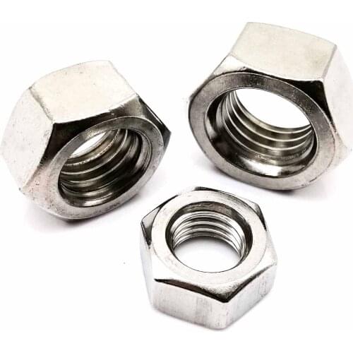 1/100pcs M1 M1.2 M1.4 M1.6 M2 M2.5 M3 M3.5 M4 M5 M6 M8 M10 M12 M14 M16 M18 M20 M22M24 DIN934 304 Stainless Steel Hex Hexagon Nut
