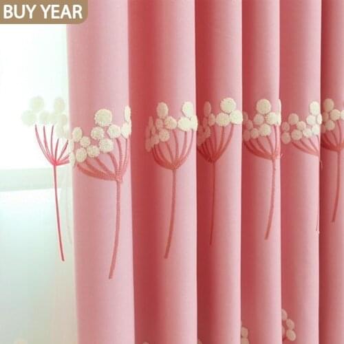 Modern Curtains for Living Dining Room Bedroom Simple Dandelion Embroidery Curtains Morden Tulle Finished Product Customization
