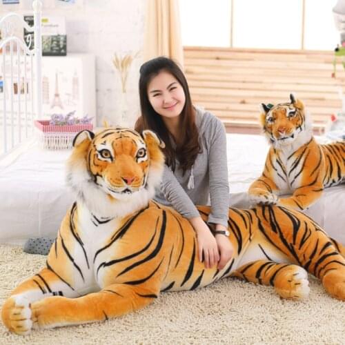 120cm Full Size Options Authentic Simulation Giant King Jungle Tiger Lion Leopard Soft Plush Doll Stuffed Toy