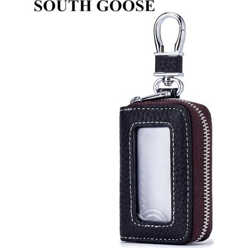 SOUTH GOOSE Genuine Leather Key Wallet Men Car Key Holders Casual Key Pouch Bag Women Key Organizer Housekeeper Keychain Covers