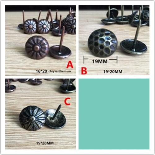 Iron Upholstery Nail Antique Jewelry Case Box Sofa Decorative Tack Stud Pushpin Decorative Furniture Nails With Flower,10Pcs