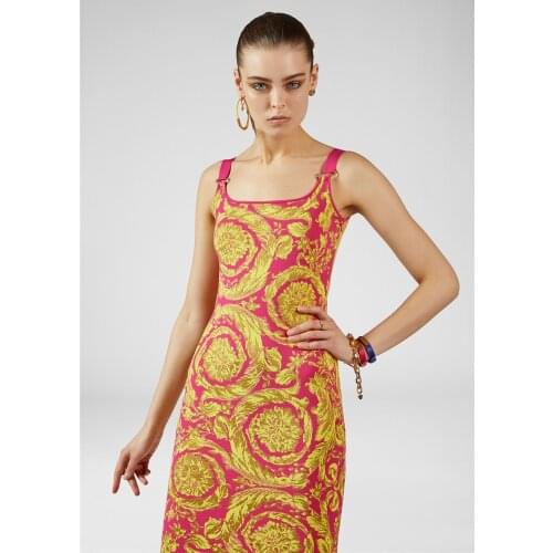 Top Quality Jacquard Sling Dress Floral Bodycon Slit Rayon Bandage Dress Women Party Dress