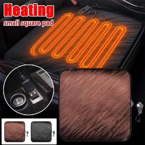 1/2Pcs 12V Electric Heated Car Seat Pads Winter Household Cushion Cardriver Heated Seat Cushion Office Heating Small Square Pad