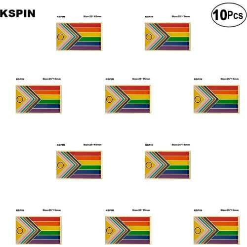 Intersex-Inclusive Progress Pride Lapel Pin Flag badge Brooch Pins Badges 10Pcs a Lot