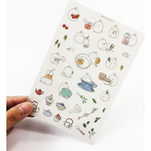 15packs/lot New Korea Cartoon Potato Rabbit II series Pvc sticker set Students Kawaii decoration label diary stickers
