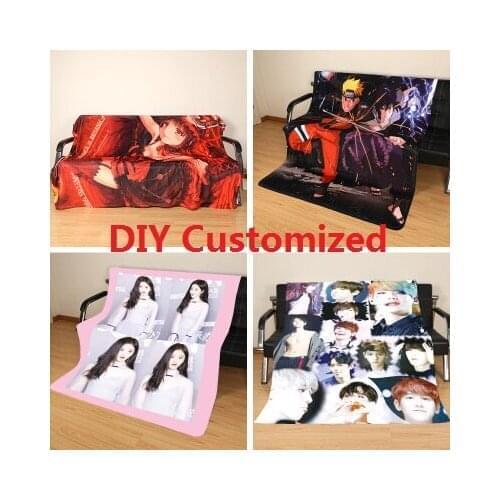 155*220CM DIY Customized Sleep Blanket Colorful printing Photo LOGO Images