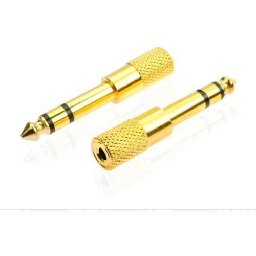 2PCS 6.5mm 1/4" Male plug to 3.5mm 1/8" Female Jack Stereo Headphone Audio Adapter for HIFI headset microphone