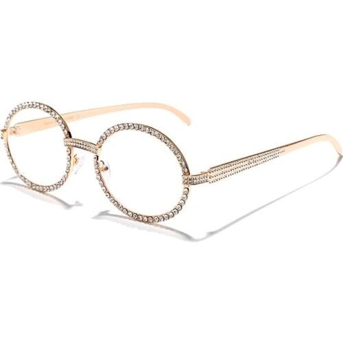 2020 Vintage Luxury Oval Sunglasses Women Men Brand Designer Diamond Sun Glasses Retro Sunglass Shades for Women Eyewear Oculos