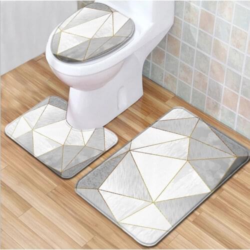 3Pcs Marmer Wc Set Antislip Vloermat Deur Pad Badkamer Tapijt Praktische Thuis Badkamer Decoratie