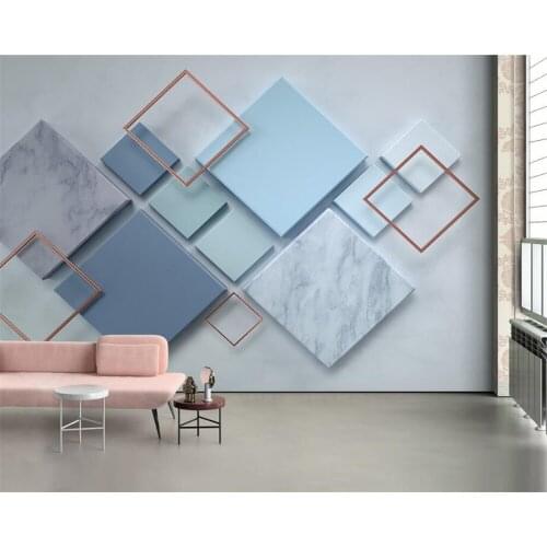 Beibehang Custom wallpaper 3d three-dimensional minimalistic geometric rhombus marble stitching tv backdrop murals 3d wallpaper