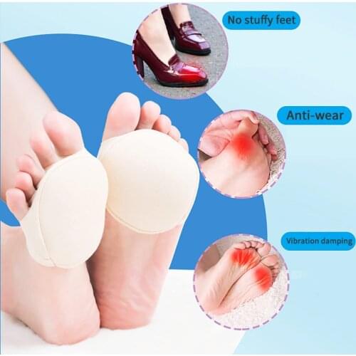5 Pairs Honeycomb Fabric Forefoot Peds Women High Heels Liners Half Insoles Invisible Foot Pain Care Absorbs Shock Five Toes Pad