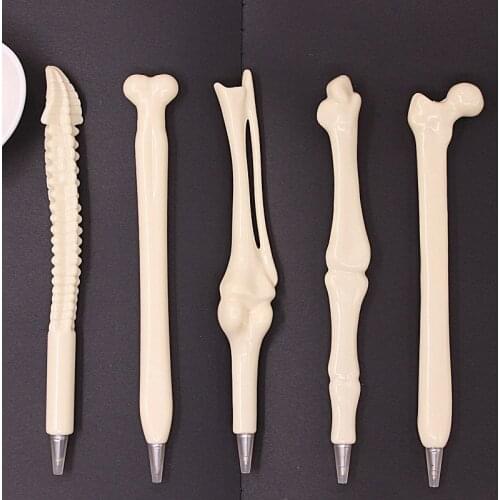 5 Pcs 0.7mm Creative Writing Supplies Bone Shape Ballpoint Pen School Office