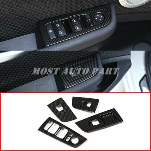 ABS Plastic Carbon Fiber Look Interior Window Lift Switch Cover Trim For BMW 1 Series 118i 120i F52 2017-2019 4pcs