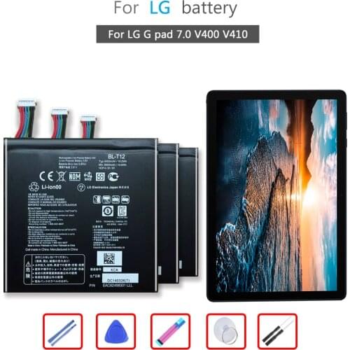 4000mAh Battery BL-T12 for LG G Pad 7.0 V400 V410 Tablet Li-ion Bateria