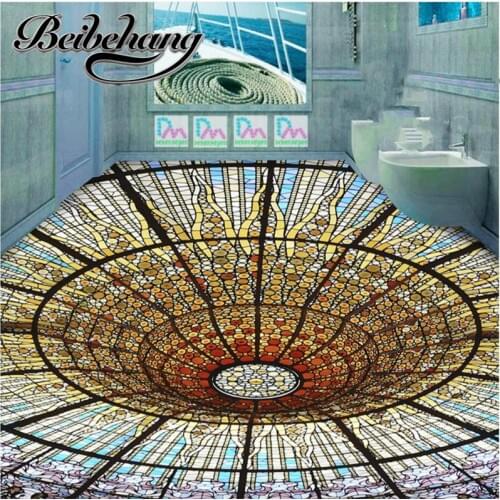 Beibehang Custom 3d stereoscopic fantasy colorful self - adhesive floor stickers 3d non-slip ground murals background wallpaper