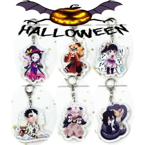 Anime Demon Slayer Halloween suit Keychain Shinobu Kyoujurou Sanemi Kyoumei Cosplay Prop Accessory Acrylic Key Chain Keyring