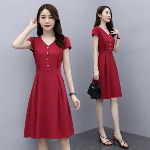 CAN XIN LCY Solid Summer Dresses