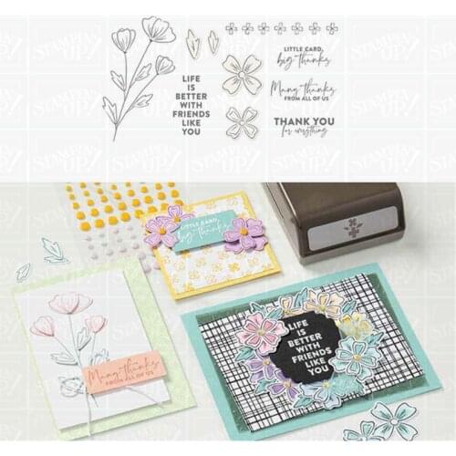 Flower Dies Metal DIY Stencils Photo Embossing Making Album Decoration Handmade Album Pattern Background Clear Stamps And Die