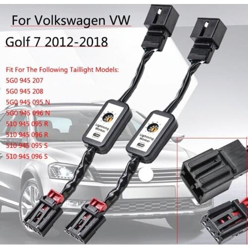 2Pcs/Set Dynamic Turn Signal Indicator LED Taillight Add-on Module Cable Wire Harnes Fit For Volkswagen VW Golf 7 2012-2018