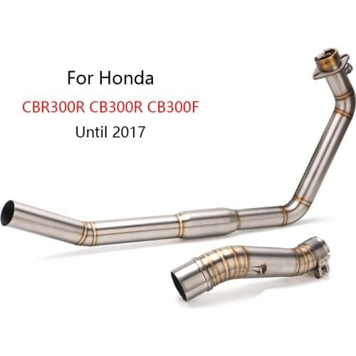 For Honda CBR300R CB300R CB300F Exhaust Pipe Motorcycle Header Mid Link Pipe Slip On 51 mm Stainless Steel Collector