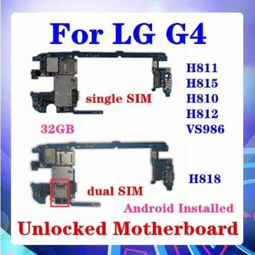 For LG G4 Motherboard H815 H811 H810 H812 VS986 H818(2 SIM) Motherboard Android OS Install Full Function Good Working