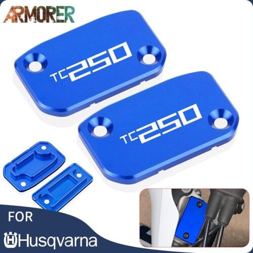 For Husqvarna TC250 TC 250 Motorcycle Accessories CNC Aluminum Front Brake Reservoir Fluid Tank Cover Cap 2021 2022
