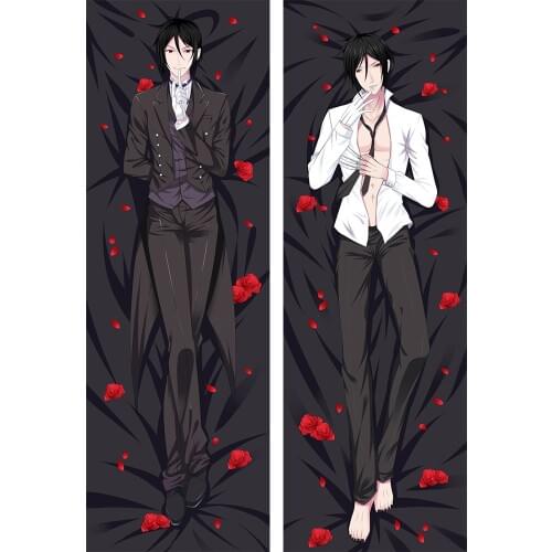 Anime Cartoon kuroshitsuji Double sided hugging Pillow Case Pillow Cover Pillowcase Peach Skin 2 Way 82012