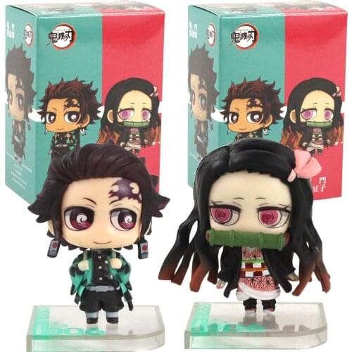 7-7.5cm 2pcs/set Qposket Demon Slayer Kimetsu no Yaiba Kamado Tanjirou Kamado Nezuko Q version PVC Action Figure Model Toys Gift