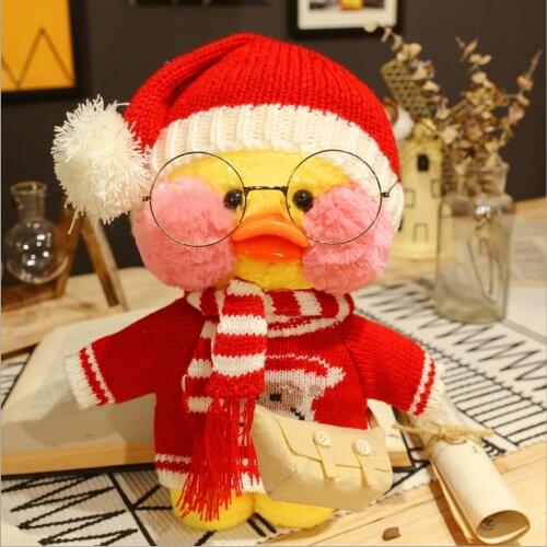 Merry Christmas Souvenir Gifts Lalafanfan Cafe Mimi Toy 30cm Diy Cute Hyaluronic Acid Yellow Duck Child Girl Friend Gifts