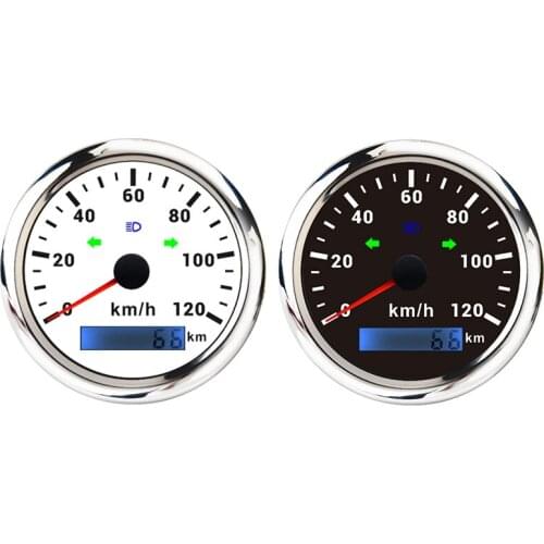 85MM Marine GPS Speedometer 0-120KM/H Speedometer with Turn Signal Signal Odometer for Motorcycle ATV Yacht Ship
