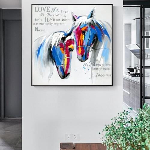 Couple Of Horse Canvas Paintings On The Wall Art Canvas Prints Animals Wall Picture For Living Room Cuadros Home Wall Paintings