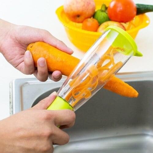 2021 New Creative Peeler Vegetable Fruit Multi-Function Peeler With Rubbish Box Storage Type Paring Knife Kitchen Accessories