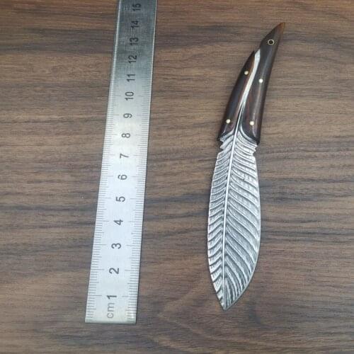 Damascus steel feather knife straight knife knives hunting knife survival fixed blade knives camping utility outdoor knives