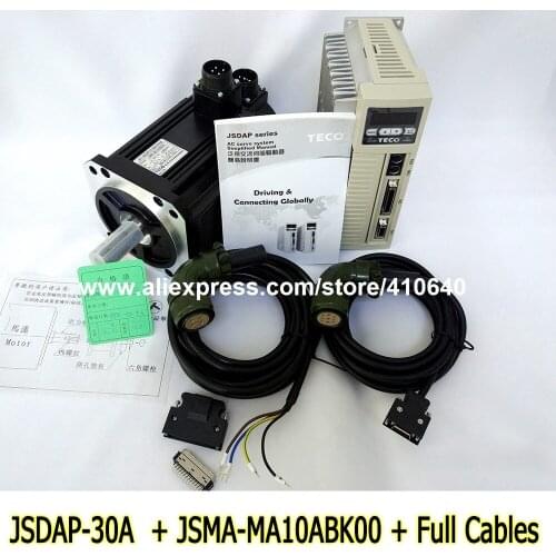 Genuine TECO 1KW Servo Motor JSMA-MA10ABK00 and Servo Motor Drive JSDAP-30A with 28.65 Peak Torque 1/3P AC 220V