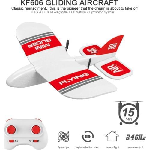 RC Plane KF606 2.4Ghz EPP Flying Aircraft Mini Glider Airplane Foam 15 Minutes Fligt Time RTF Foam Plane Toys Kids Gifts