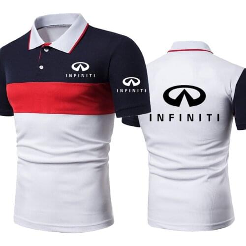 Summer Cotton Mens POLO shirt Infiniti Car Logo Printing Mens short sleeve Fashion Casual High Quality short sleeve